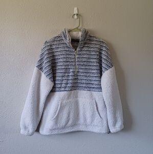 Cozy Striped Sherpa Pullover Sweatshirt